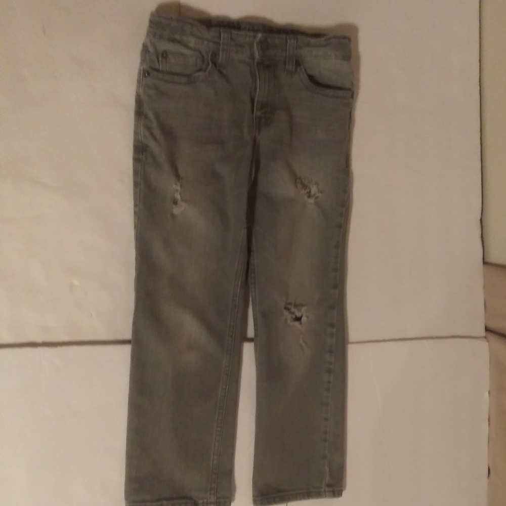 Cat & Jack boy's distressed gray jeans sz 8 - Picture 3 of 8